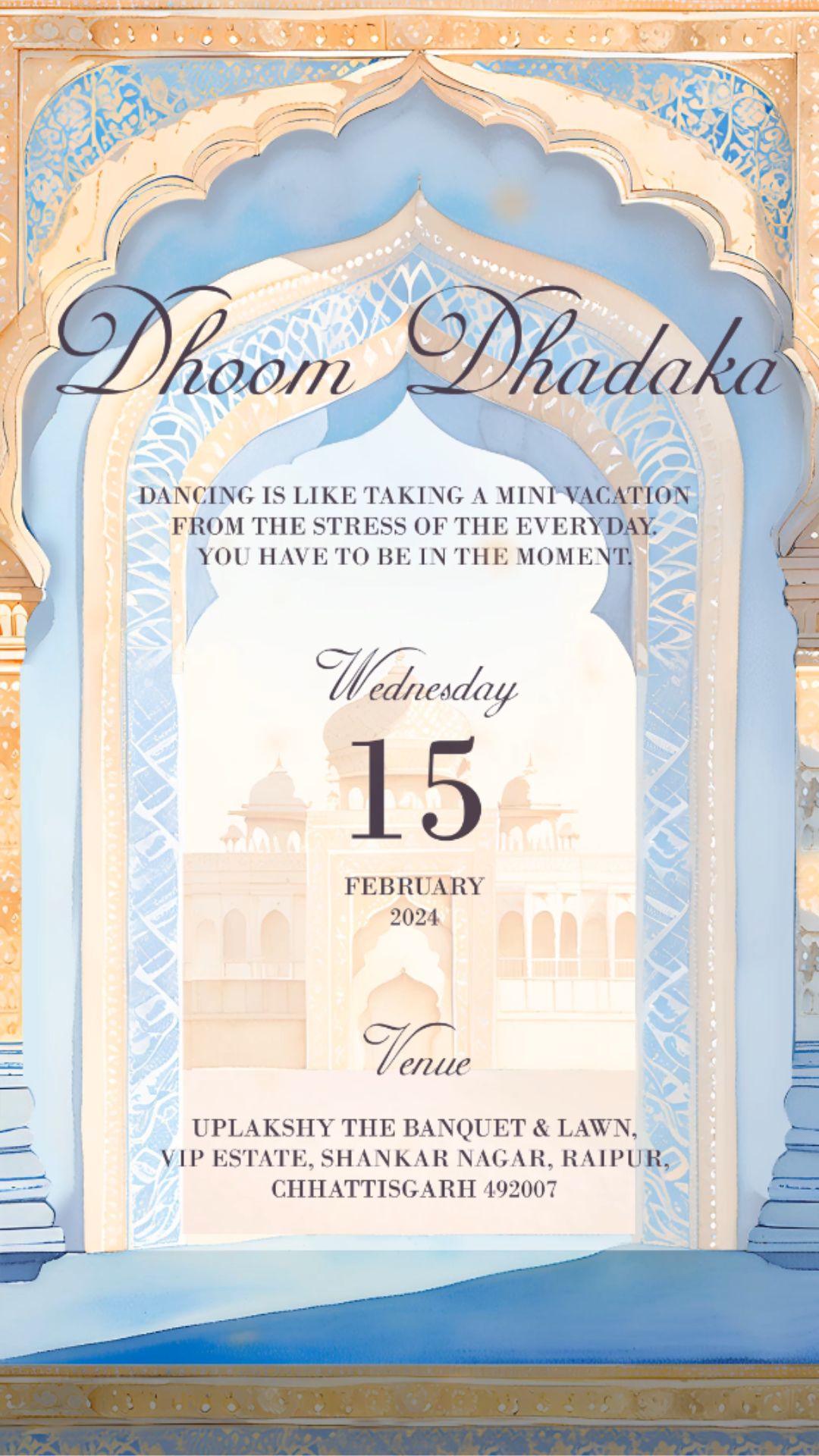 WE1022 Indian Arch Wedding Invitation Video