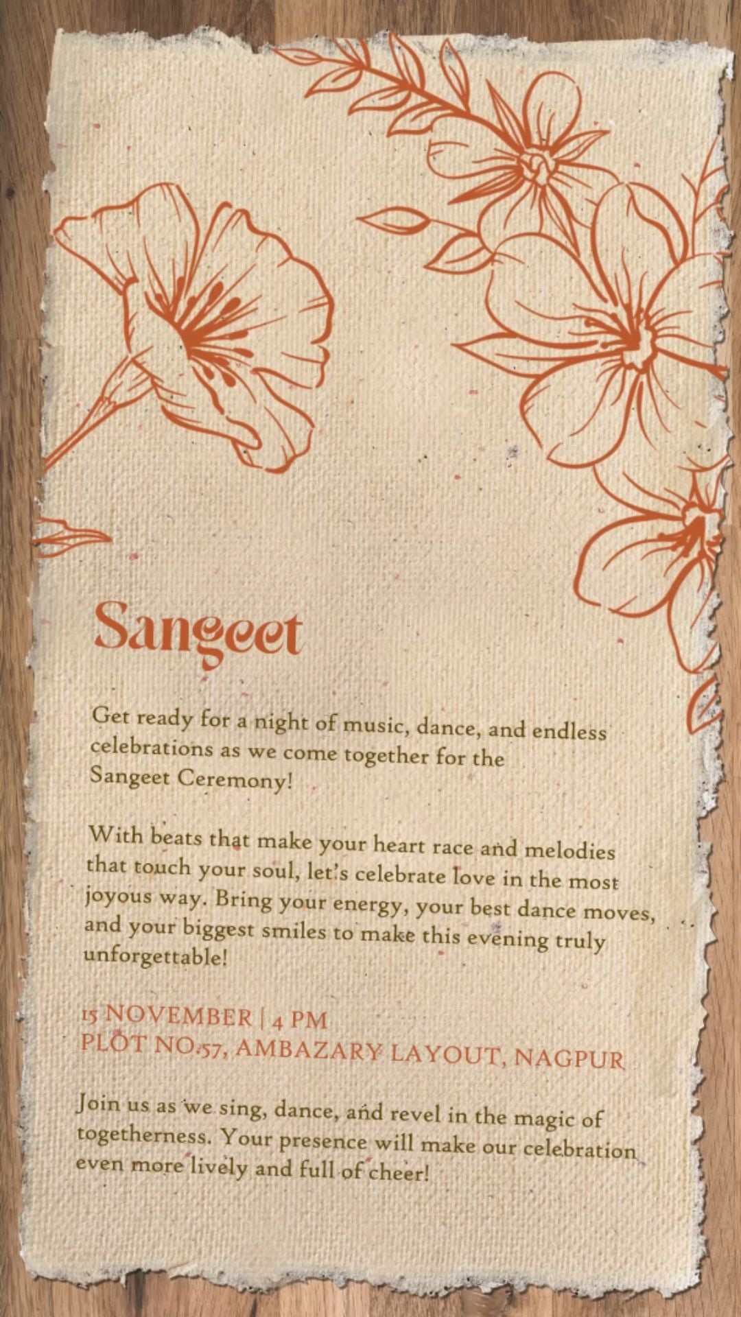 WE1025 Flowers Drawings Indian Wedding Invitation Video