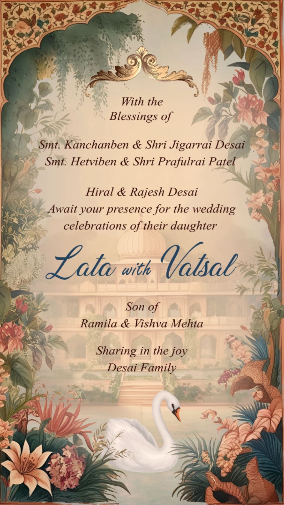 WM1030 Indian Miniature Style Wedding Invitation Video