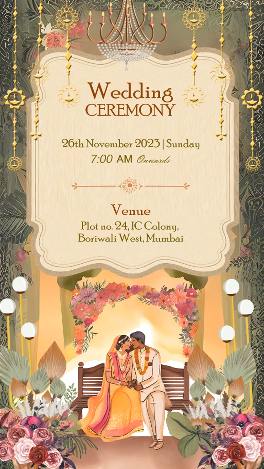 Watercolor Indian Wedding Invitation Video 